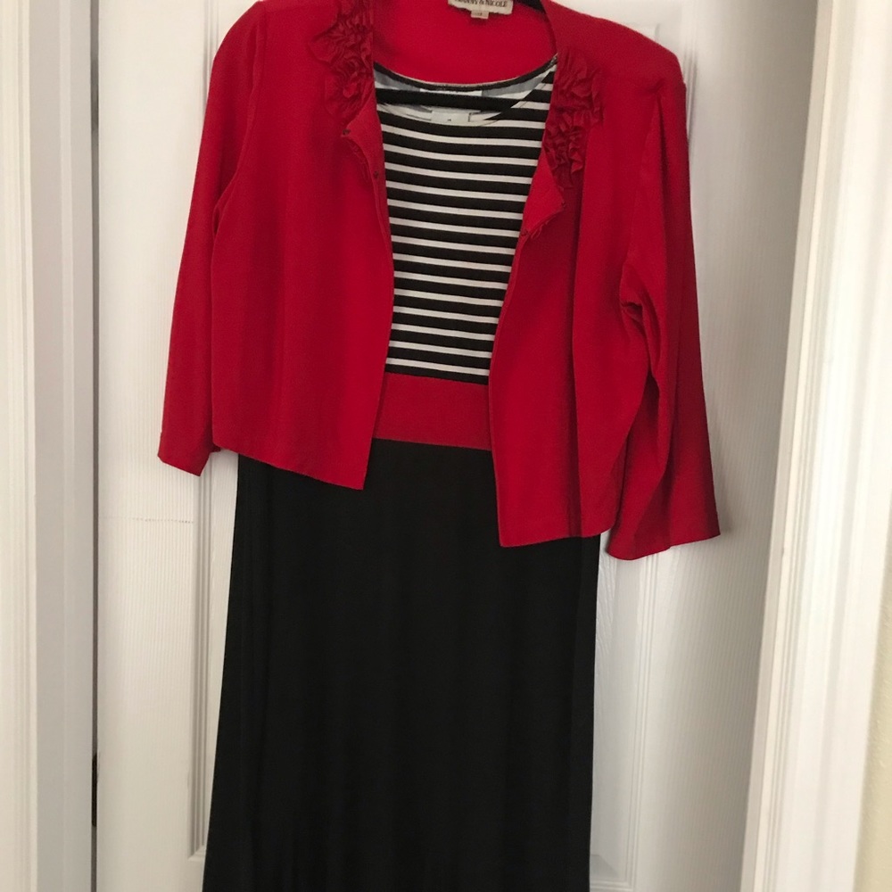 Two piece red/black dress